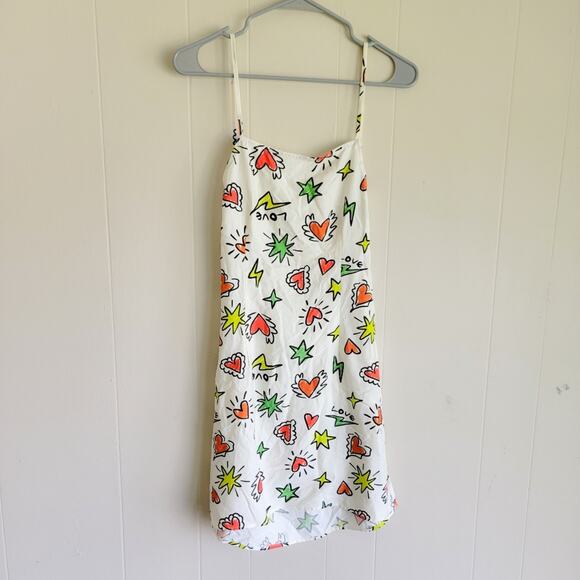 ASOS Design Colorful Graphic Mini Slip Dress - Picture 1 of 3